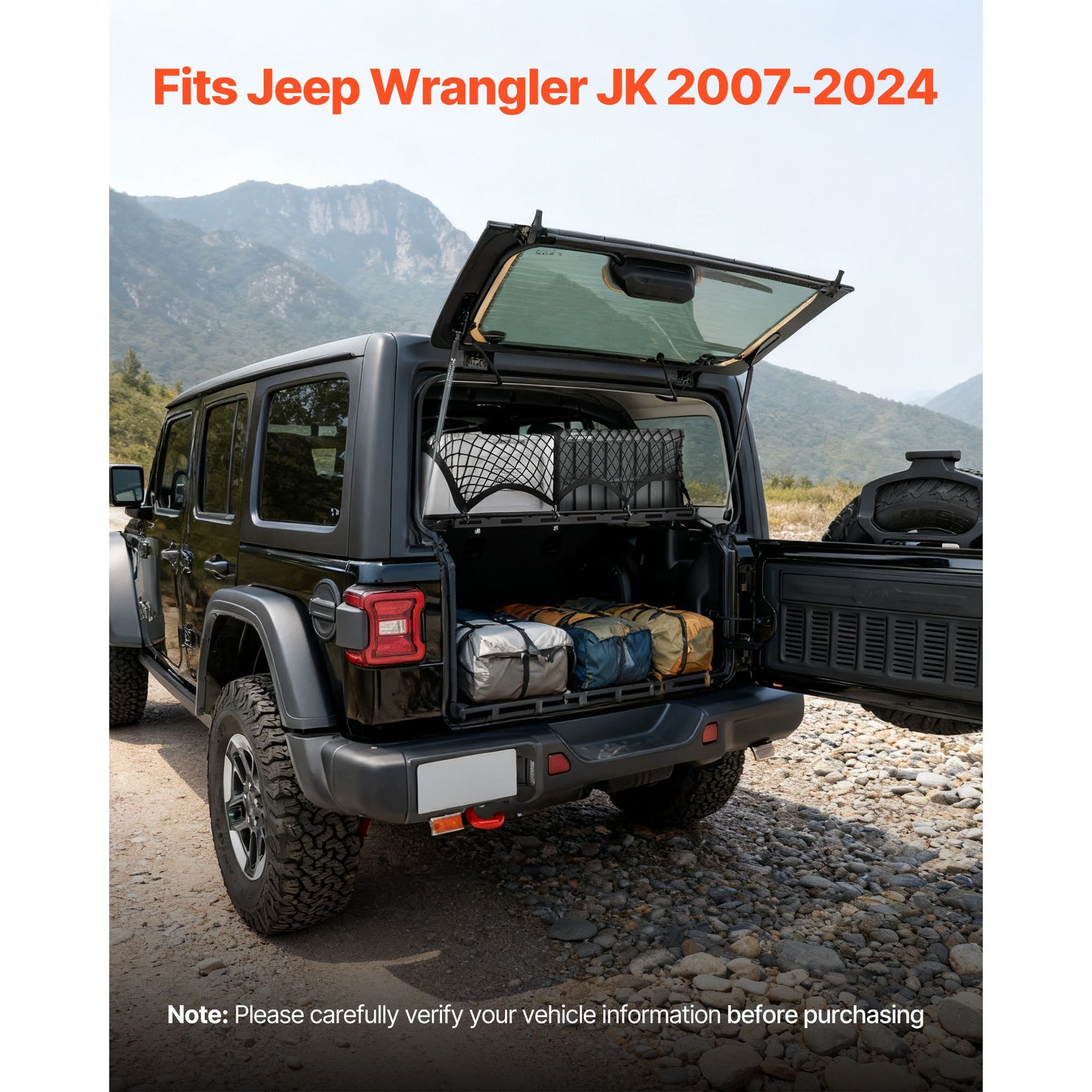 VEVOR Rear Trunk Cargo Rack for 2007-2024 Jeep Wrangler JK