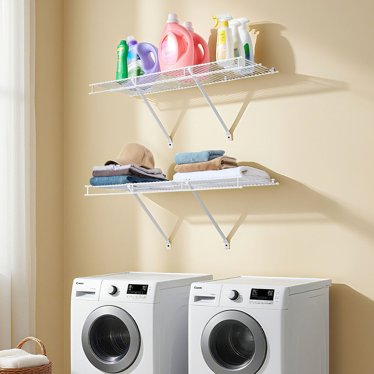 VEVOR 3 ft Wall-Mounted Wire Shelf Kit, Set of 2