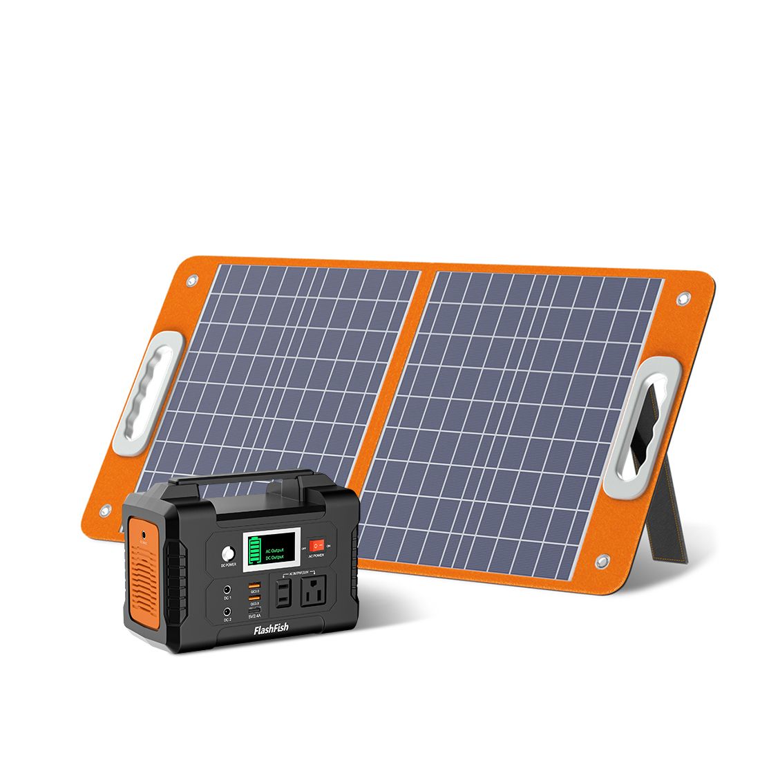 200W Portable Power Station, FlashFish 40800mAh Solar Generator with 110V AC Outlet/2 DC Ports/3 USB Ports, USB-C/QC3.0 for Phones, Tablets On