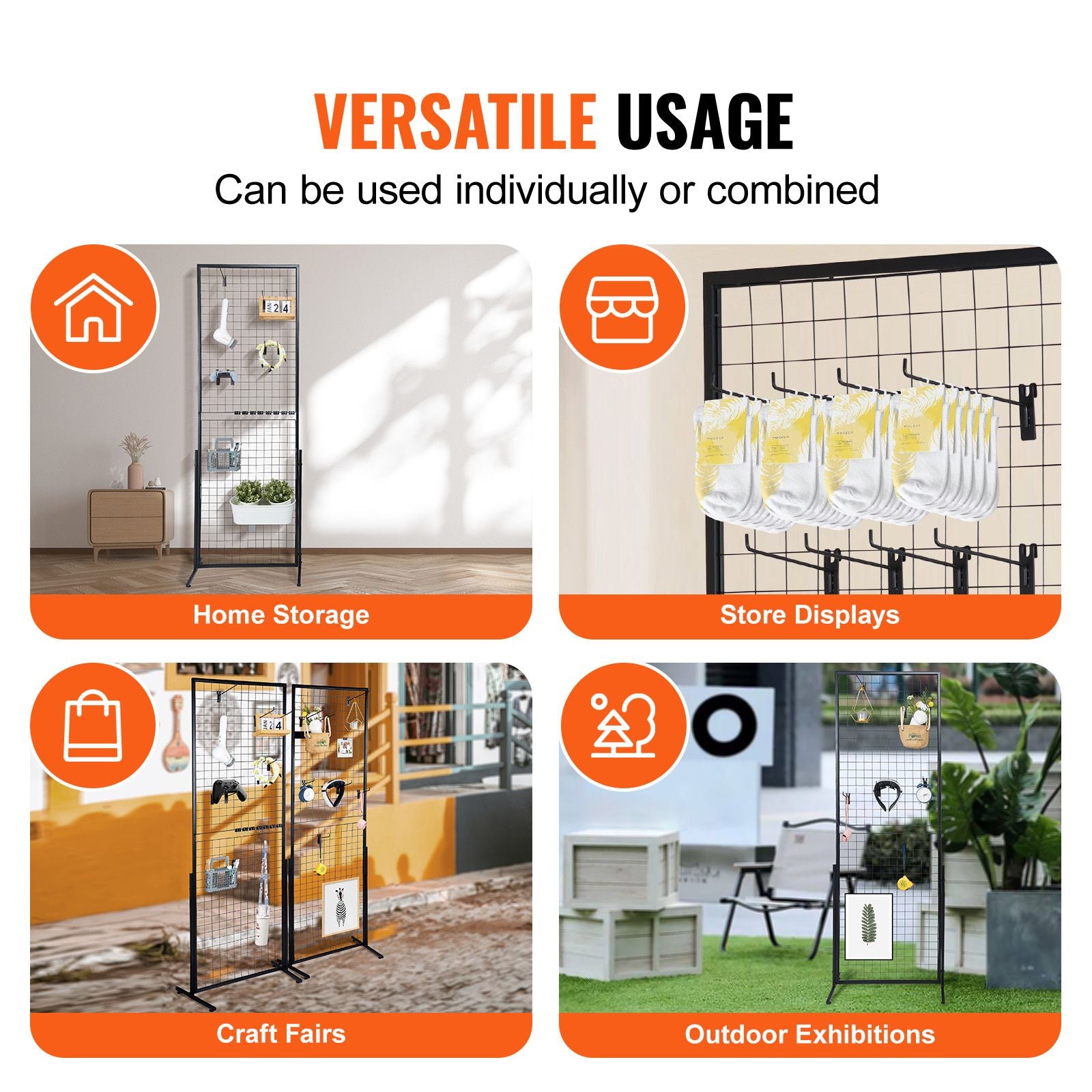 VEVOR 2 x 5.6 ft Gridwall Display Panels, 2-Pack