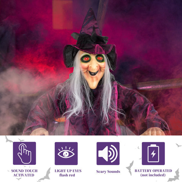 71in Life Size Hanging Witch Talking Halloween Everyday Decoration - product view 13