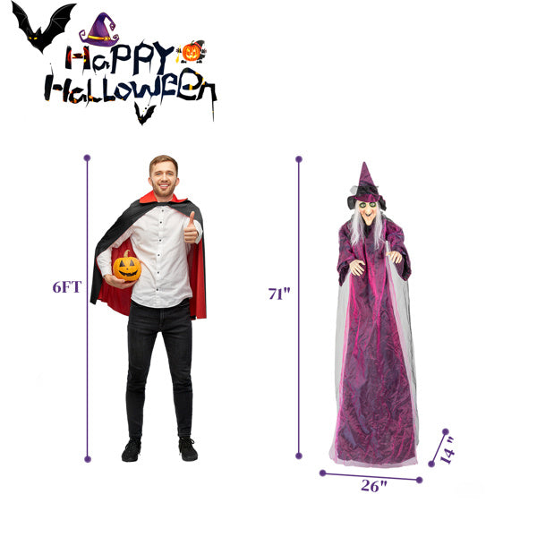 71in Life Size Hanging Witch Talking Halloween Everyday Decoration - product view 9