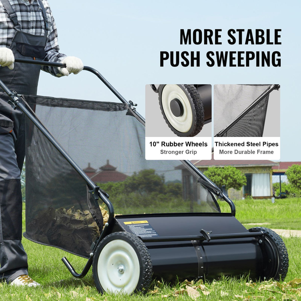 VEVOR 26 in Push Lawn Sweeper