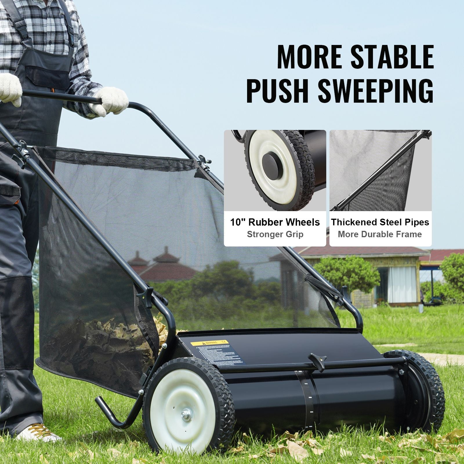 VEVOR 26 in Push Lawn Sweeper