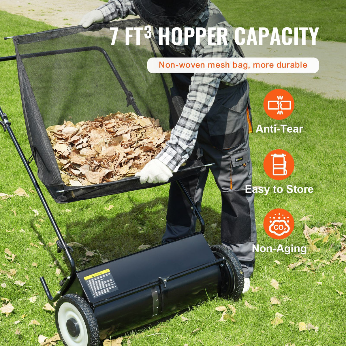 VEVOR 26 in Push Lawn Sweeper