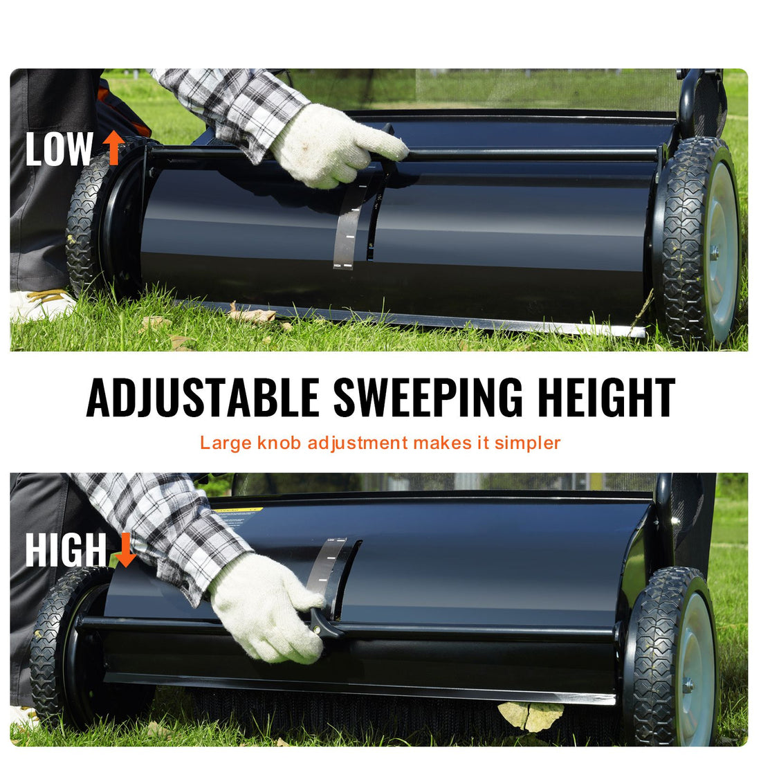 VEVOR 26 in Push Lawn Sweeper