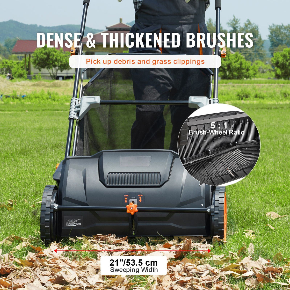 VEVOR 21 in Push Lawn Sweeper