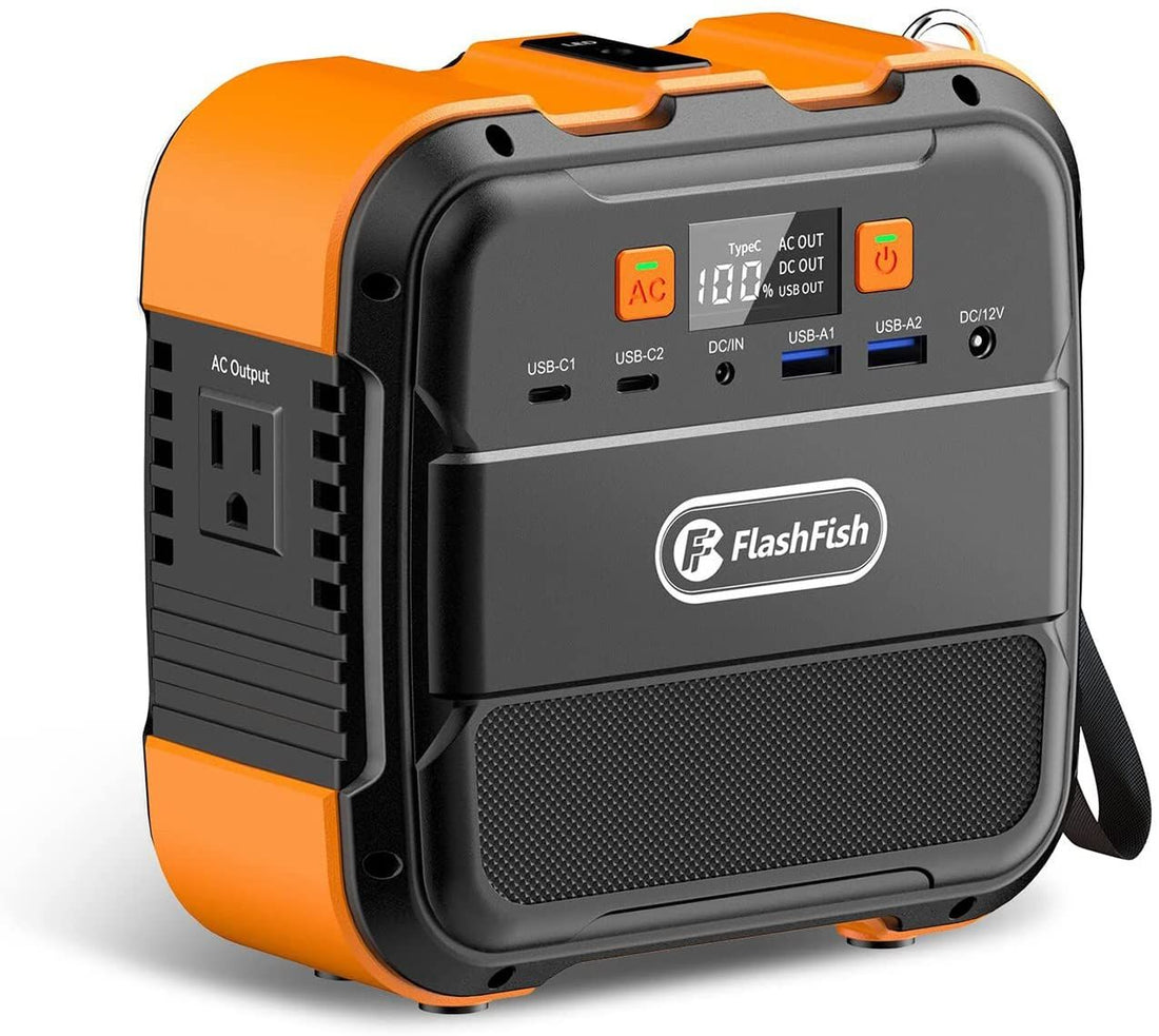 Flashfish 120W Portable Power Station, 98Wh/26400mAh Solar Generator Backup Power Battery Pack with AC/DC/Type-c/USB/Flashlight, 110V Power Bank For