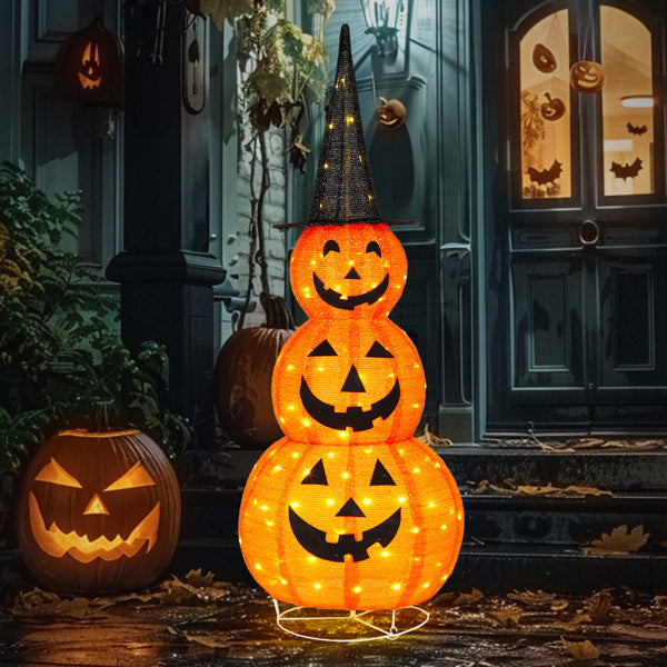 5ft Halloween Collapsible Pumpkin Decorations 100 LED Lights - product view 9