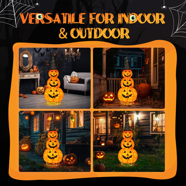 5ft Halloween Collapsible Pumpkin Decorations 100 LED Lights - product view 4