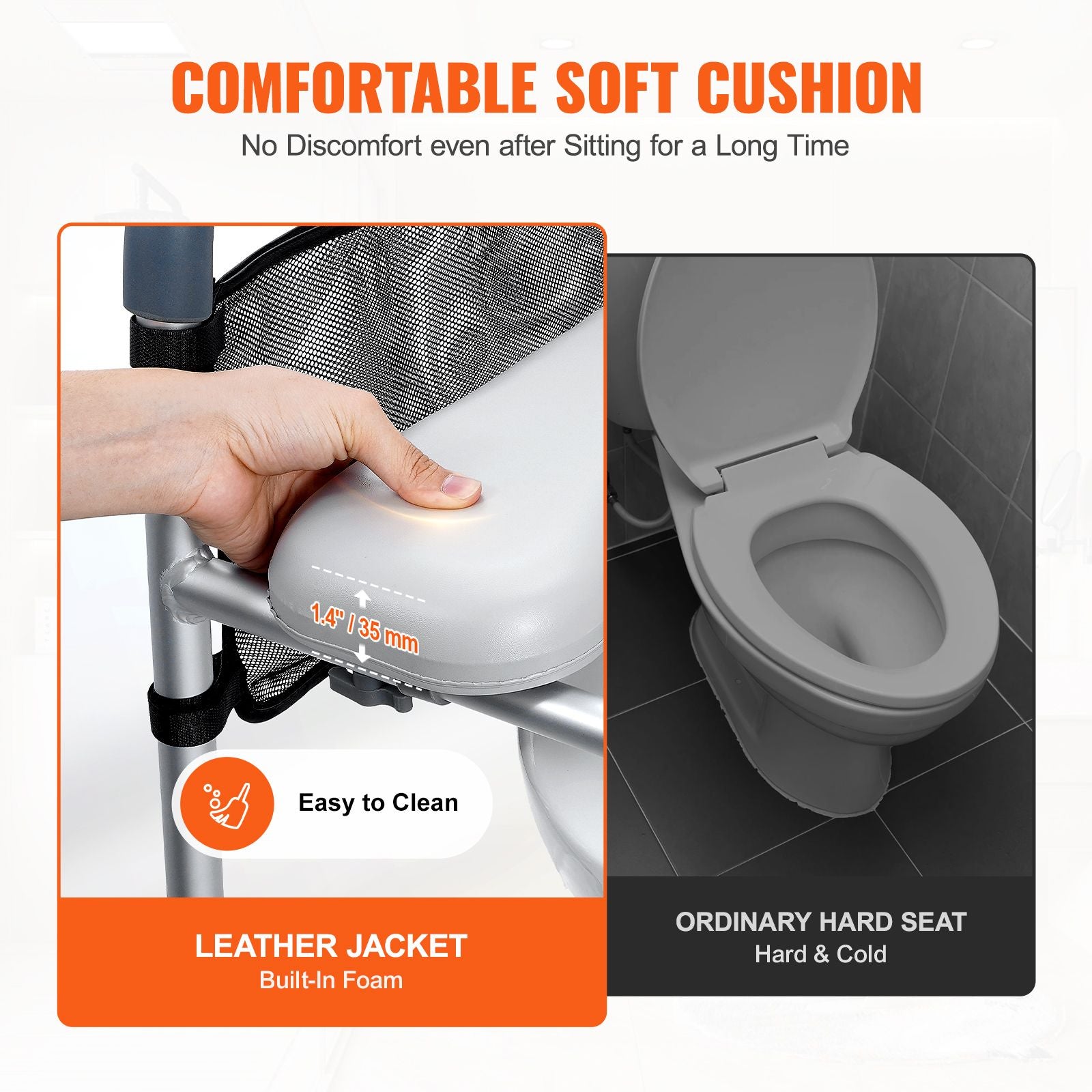 VEVOR Raised Toilet Seat with Adjustable Height, 350 lb Capacity