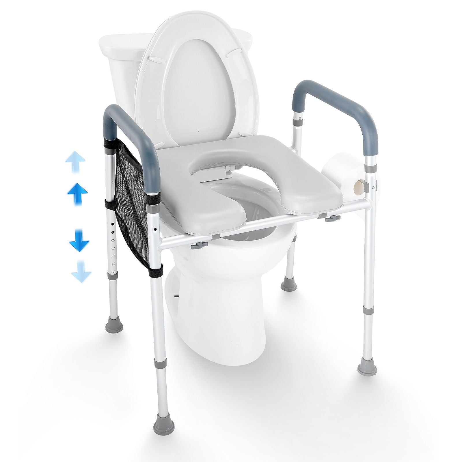 VEVOR Raised Toilet Seat with Adjustable Height, 350 lb Capacity