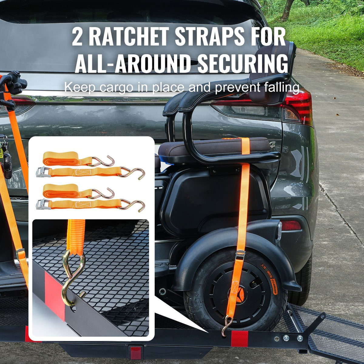 VEVOR Hitch-Mount Cargo Carrier with Folding Ramp