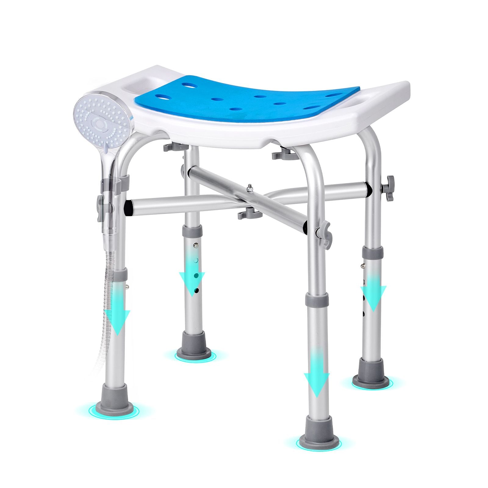 VEVOR Adjustable Shower Chair with Non-Slip Seat