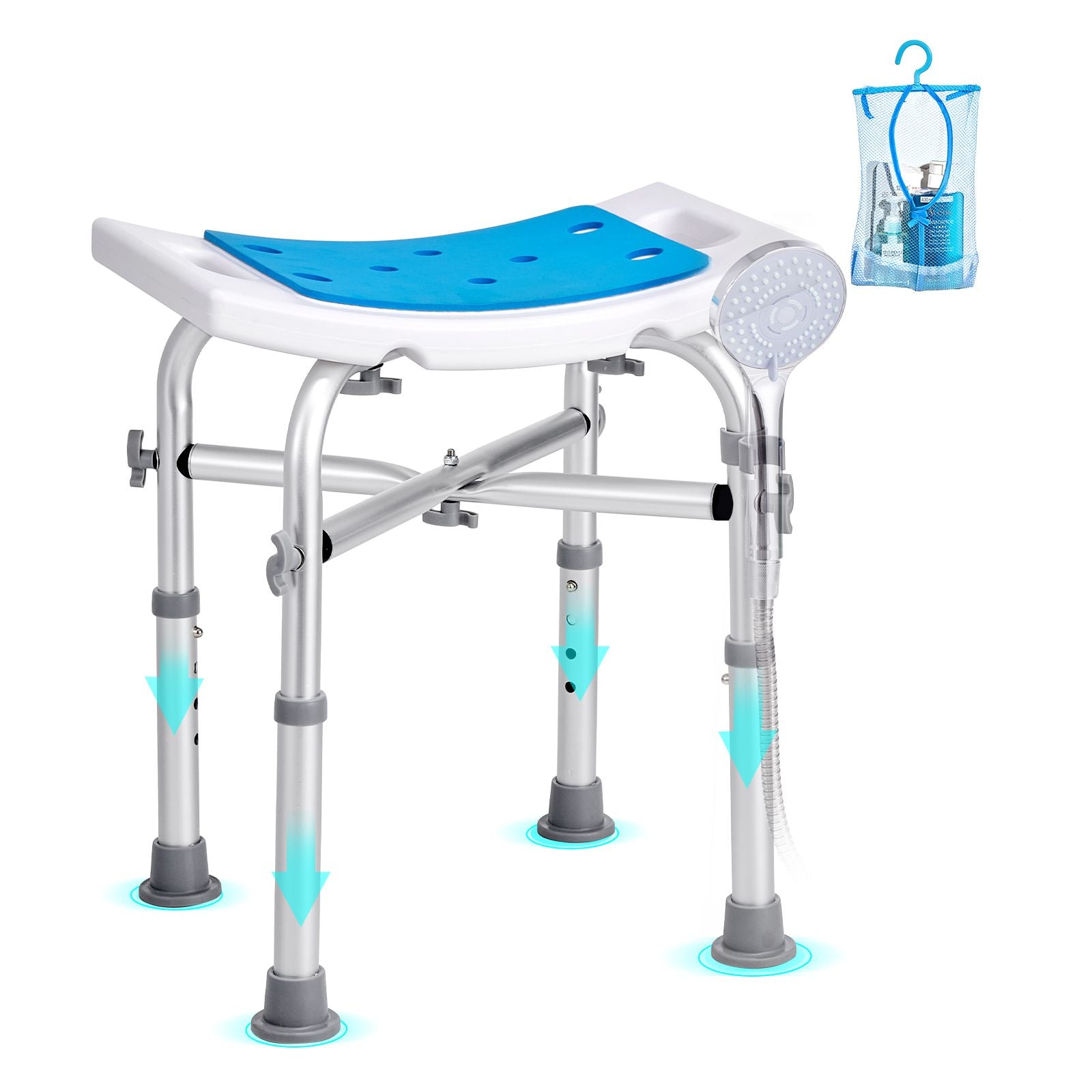 VEVOR Adjustable Shower Chair with Non-Slip Seat