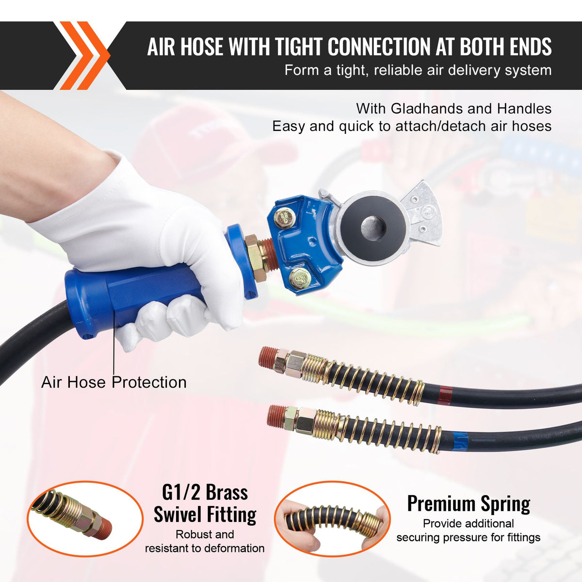VEVOR 12 ft Semi-Truck Air Line Kit with Glad Hands