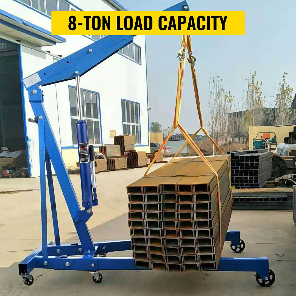 VEVOR 8-Ton Hydraulic Long Ram Jack, Blue