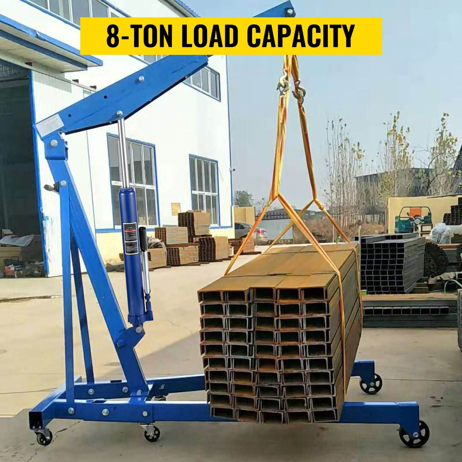 VEVOR 8-Ton Hydraulic Long Ram Jack, Blue
