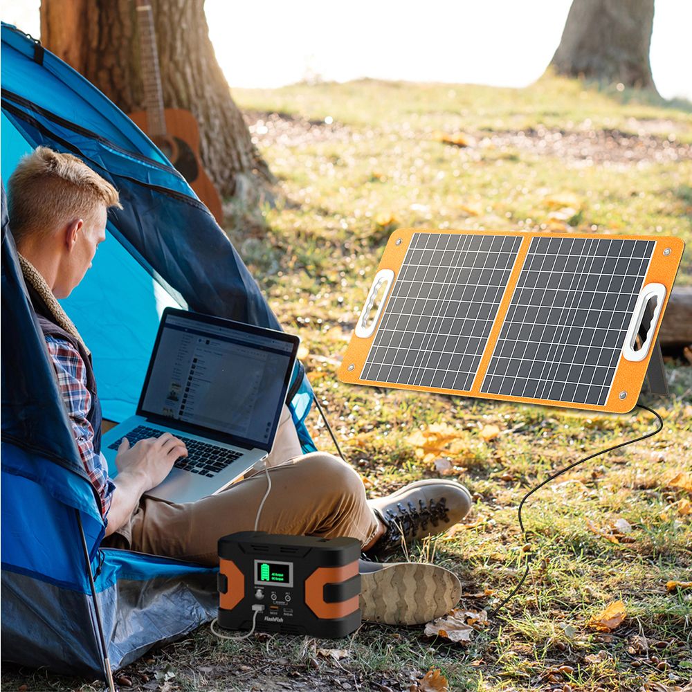200W Peak Power Station, Flashfish CPAP Battery 166Wh 45000mAh Backup Power Pack with 60W 18V Portable Solar Panel, FLASHFISH Foldable Solar Charger - product view 8