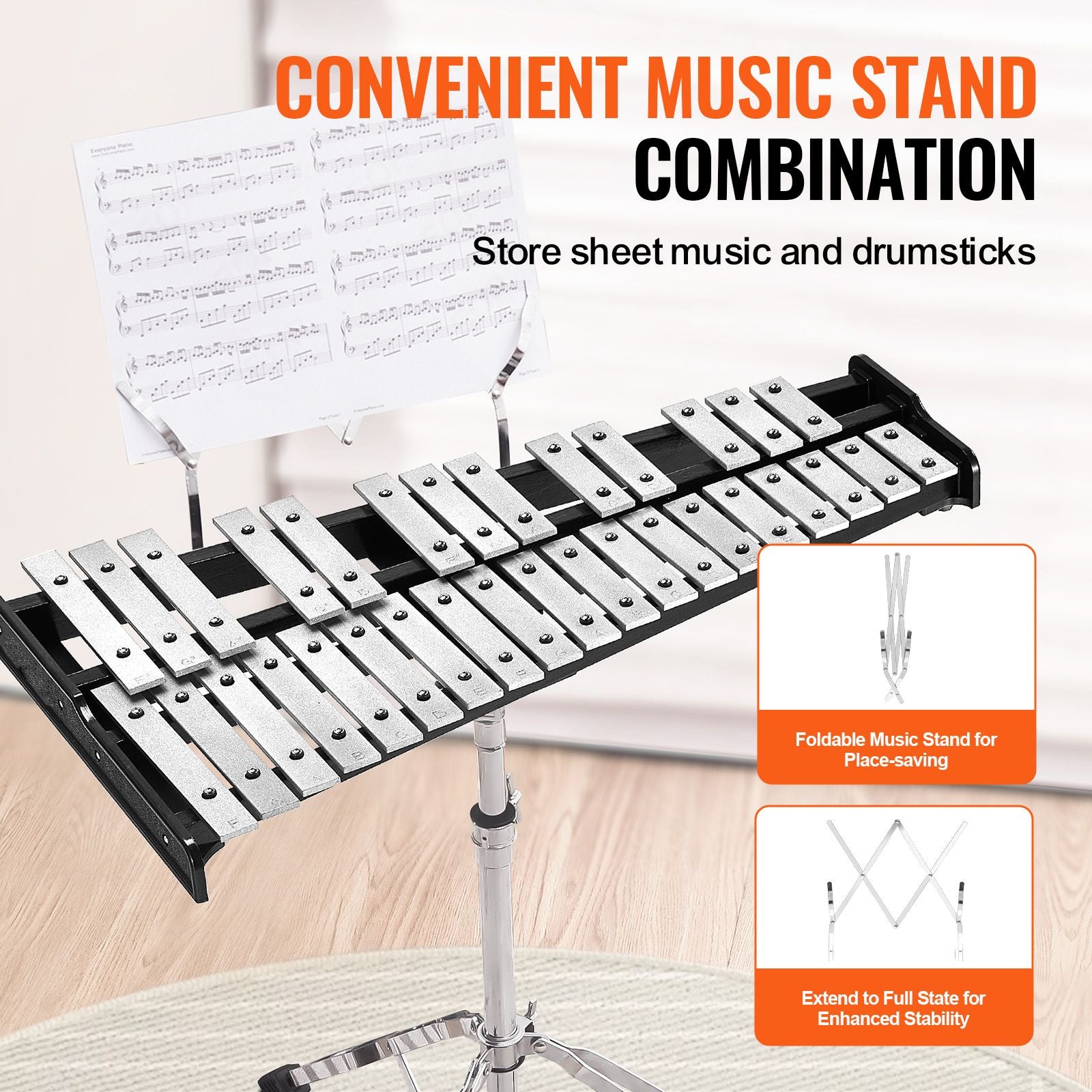 VEVOR 32-Note Glockenspiel Xylophone Bell Kit