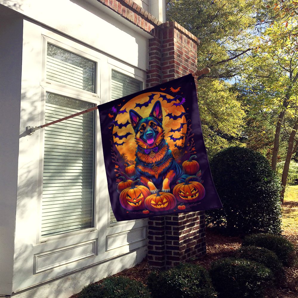 German Shepherd Witchy Halloween House Flag House-Size Decorative Flag - product view 2
