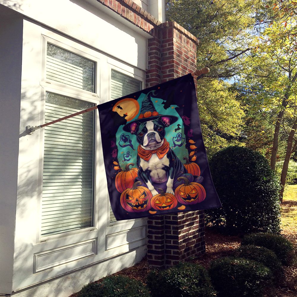 Boston Terrier Witchy Halloween House Flag House-Size Decorative Flag - product view 2