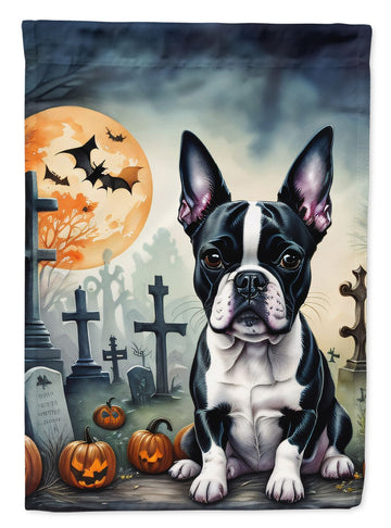 Boston Terrier Spooky Halloween House Flag House-Size Decorative Flag