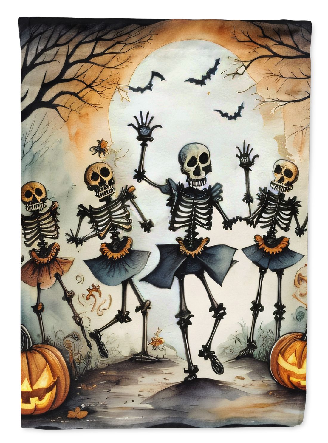 Dancing Skeletons Spooky Halloween House Flag House-Size Decorative Flag