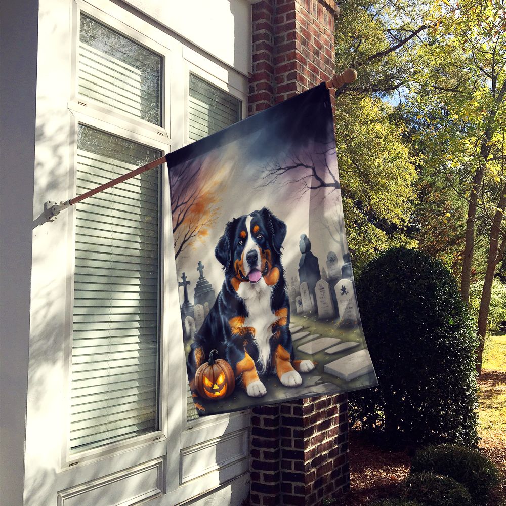 Bernese Mountain Dog Spooky Halloween House Flag House-Size Decorative Flag - product view 2