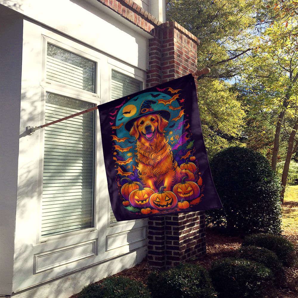 Golden Retriever Witchy Halloween House Flag House-Size Decorative Flag - product view 2