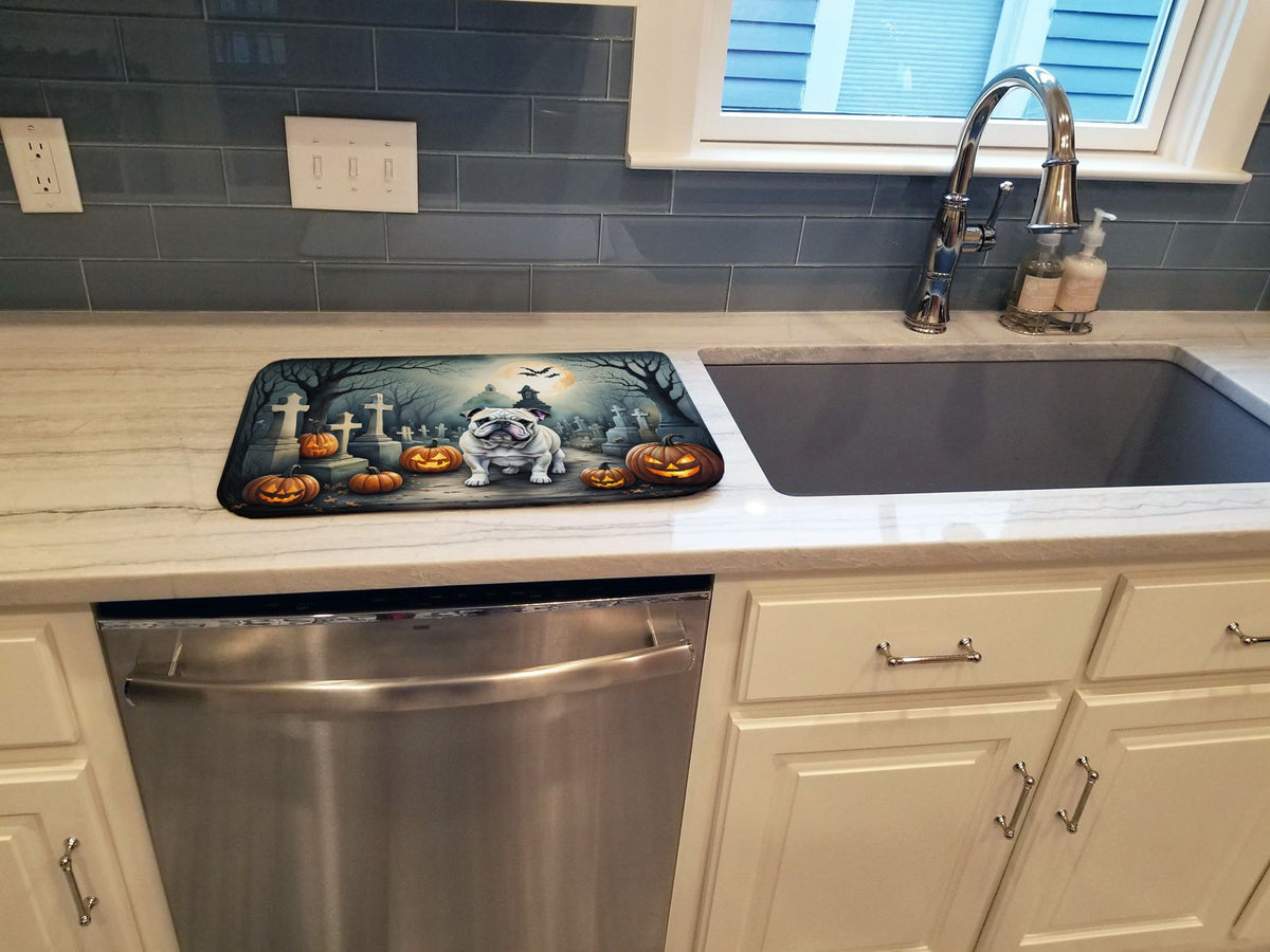 English Bulldog Spooky Halloween Dish Drying Mat 14 x 21 in, Multicolor - product view 3