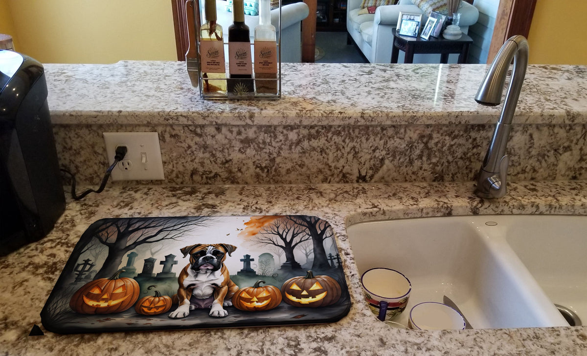 Boxer Spooky Halloween Dish Drying Mat 14 x 21 in, Multicolor - product view 2