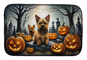 Norwich Terrier Spooky Halloween Dish Drying Mat 14 x 21 in, Multicolor