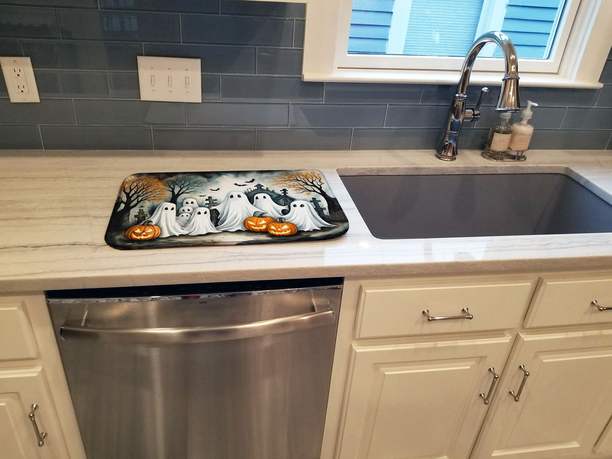 Ghosts Spooky Halloween Dish Drying Mat 14 x 21 in, Multicolor - product view 3