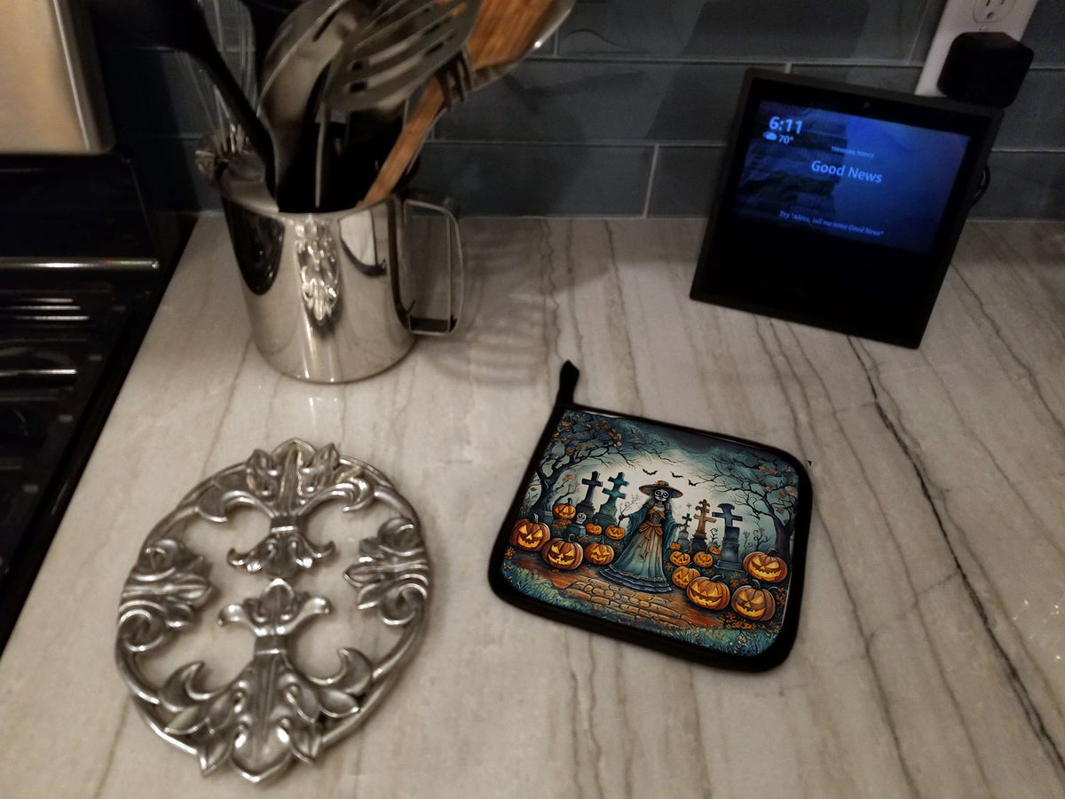La Catrina Skeleton Spooky Halloween Pot Holder Set 7.5 x 7.5 in - product view 4