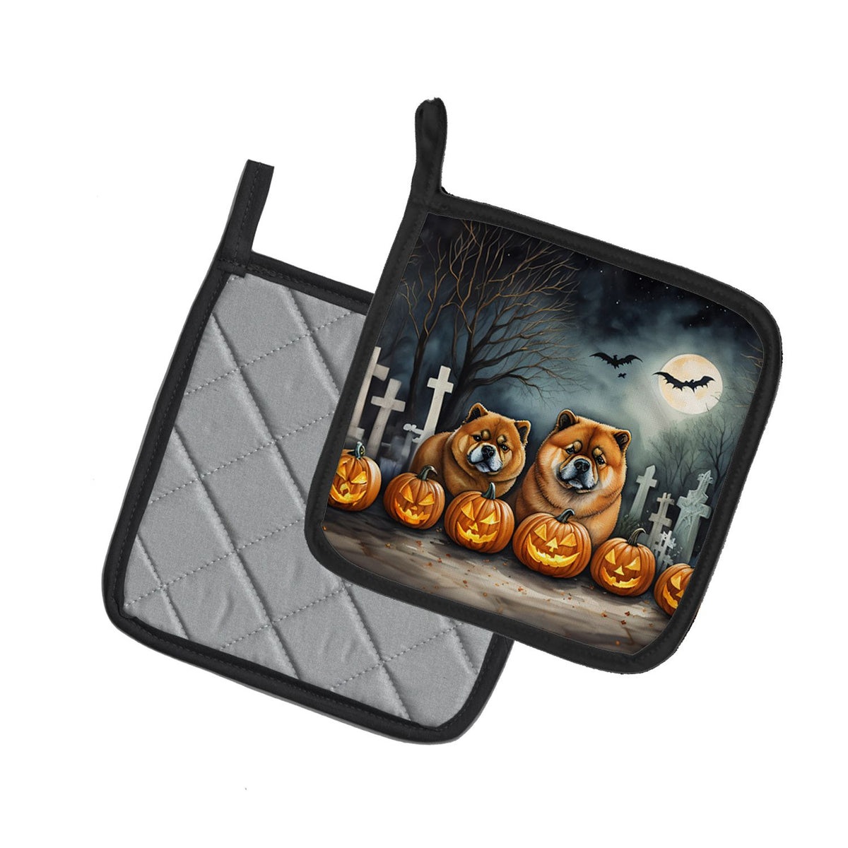 Chow Chow Spooky Halloween Pot Holder Set 7.5 x 7.5 in - product view 2