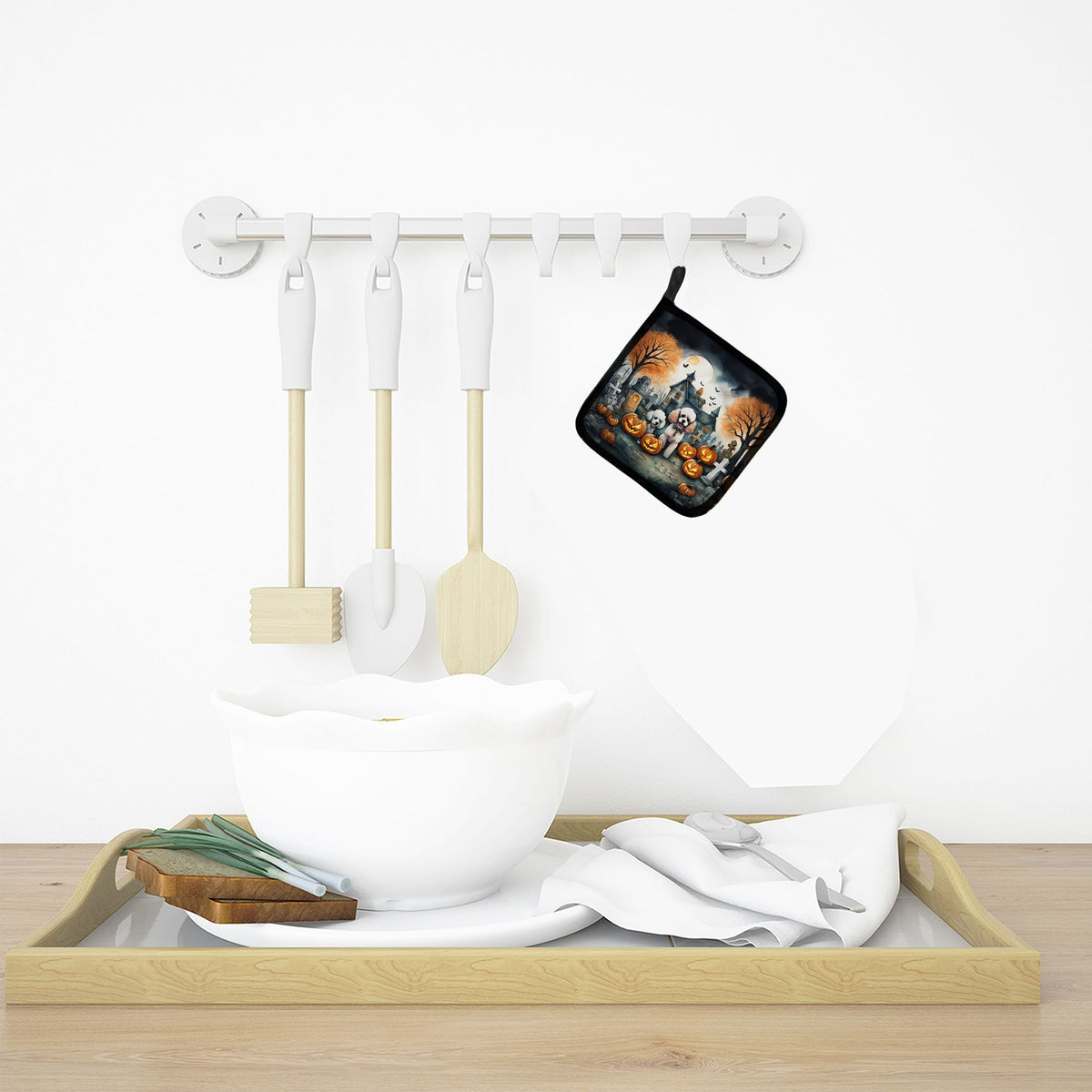 Poodle Spooky Halloween Pot Holder Set 7.5 x 7.5 in - product view 3