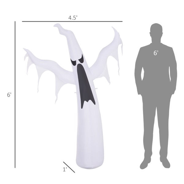 6ft Lighted Dancing White Ghost Halloween Inflatable - product view 3