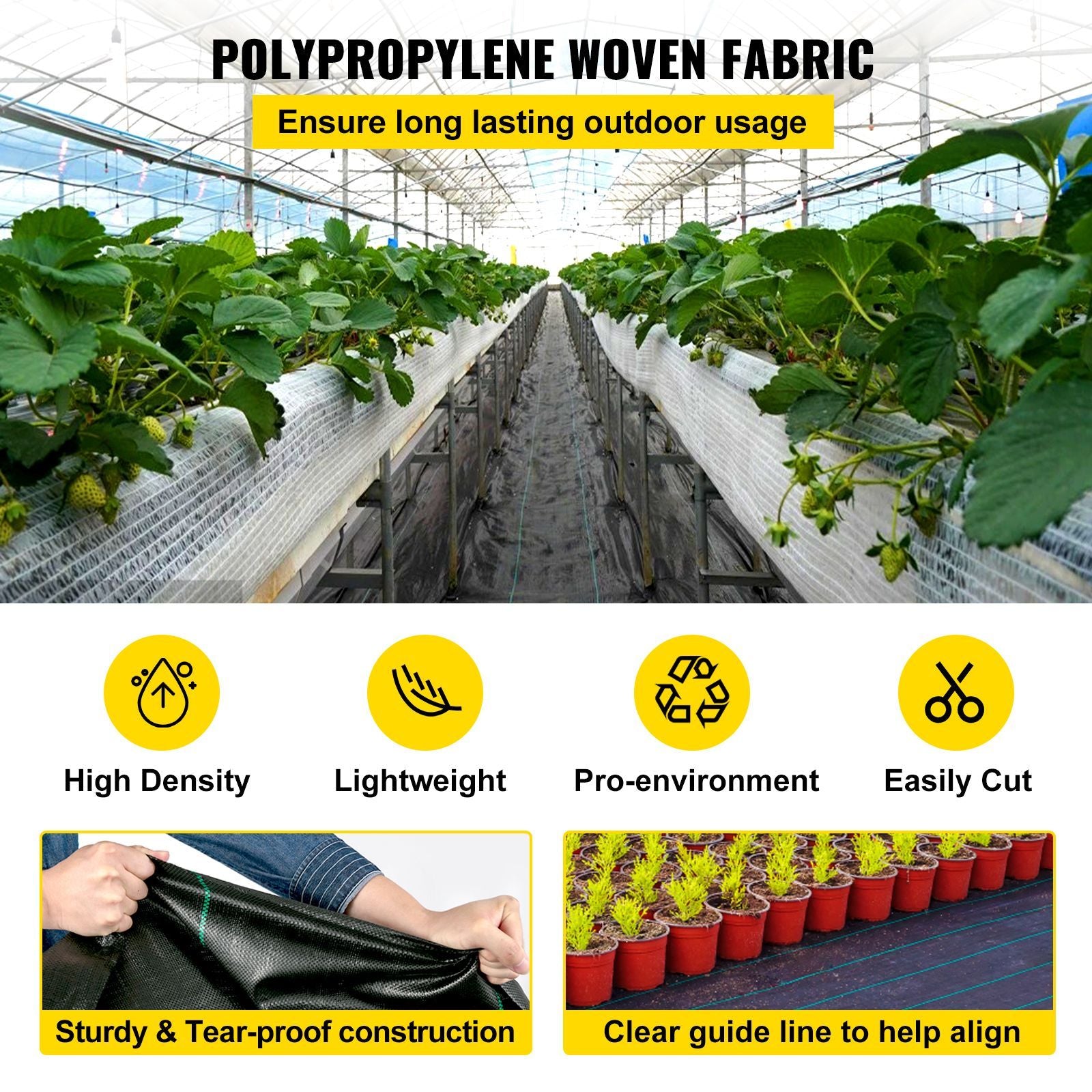 VEVOR 6 x 300 ft Heavy-Duty Landscape Fabric