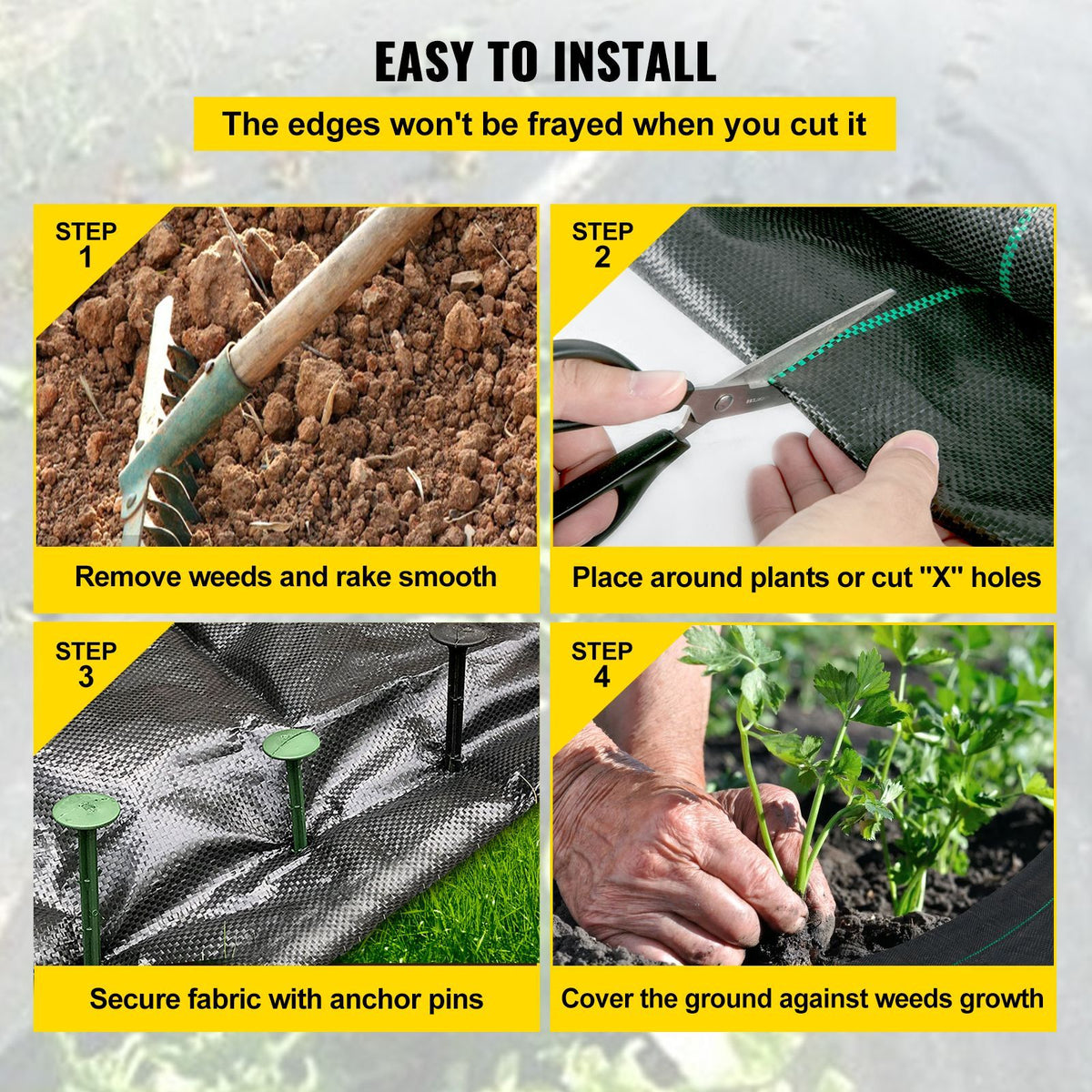 VEVOR 6 x 300 ft Heavy-Duty Landscape Fabric