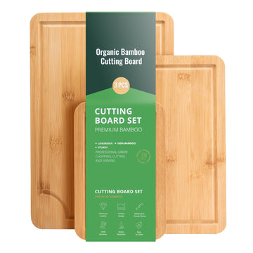 VEVOR 3-Piece Bamboo Cutting Board Set