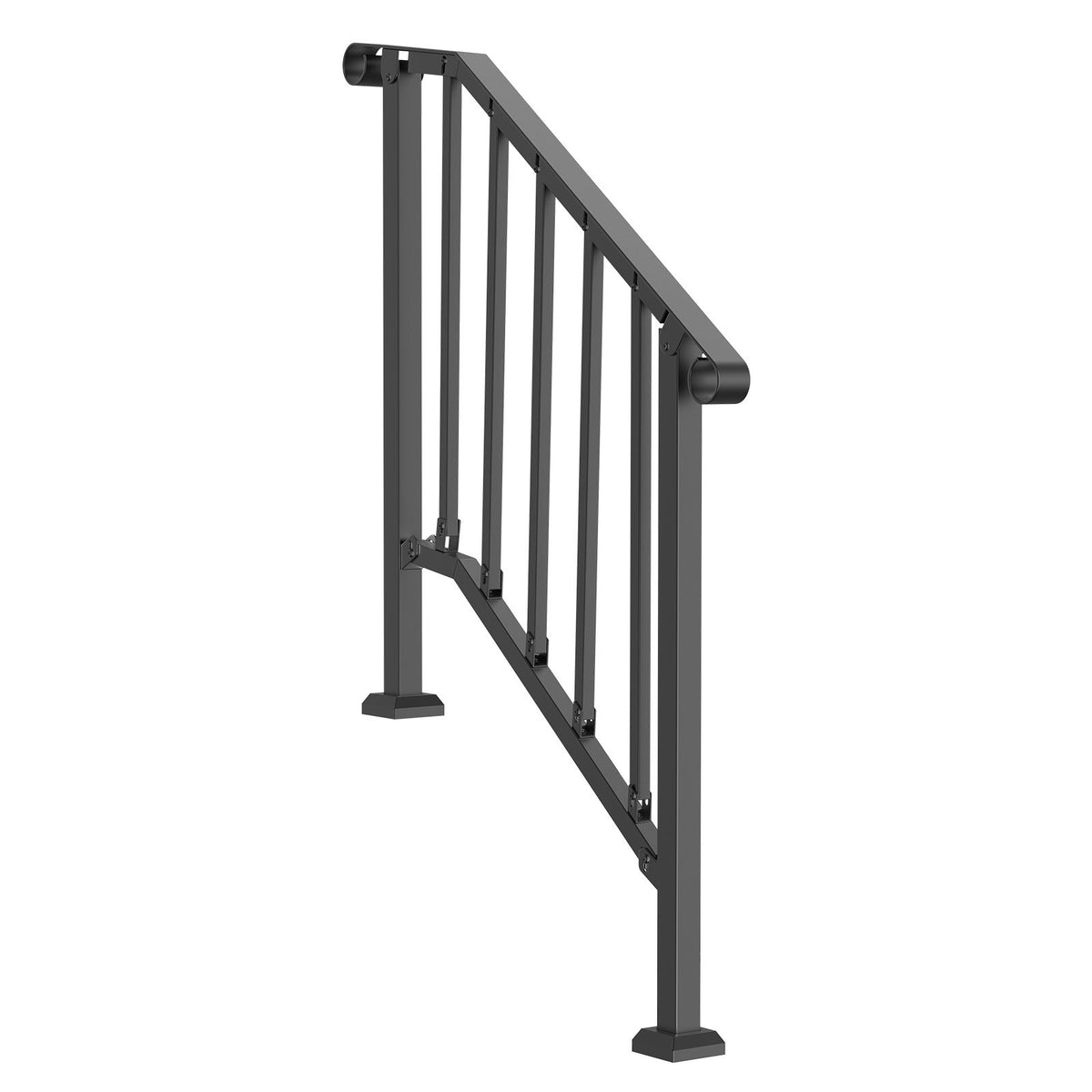 VEVOR Outdoor Stair Handrail for 2-3 Steps, Black