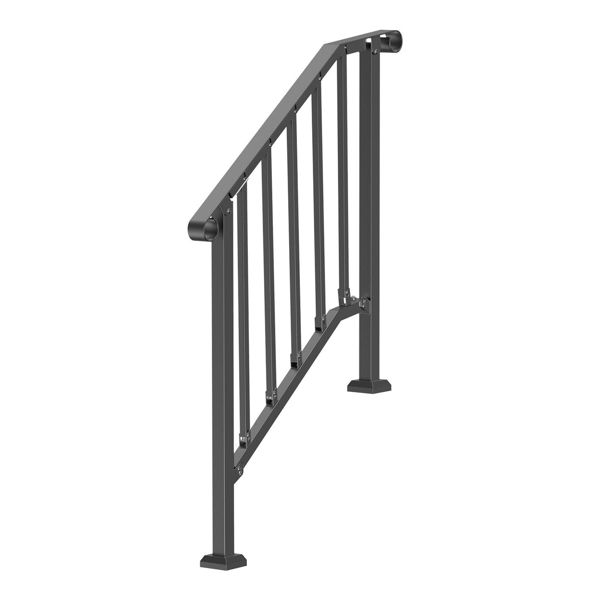 VEVOR Outdoor Stair Handrail for 2-3 Steps, Black