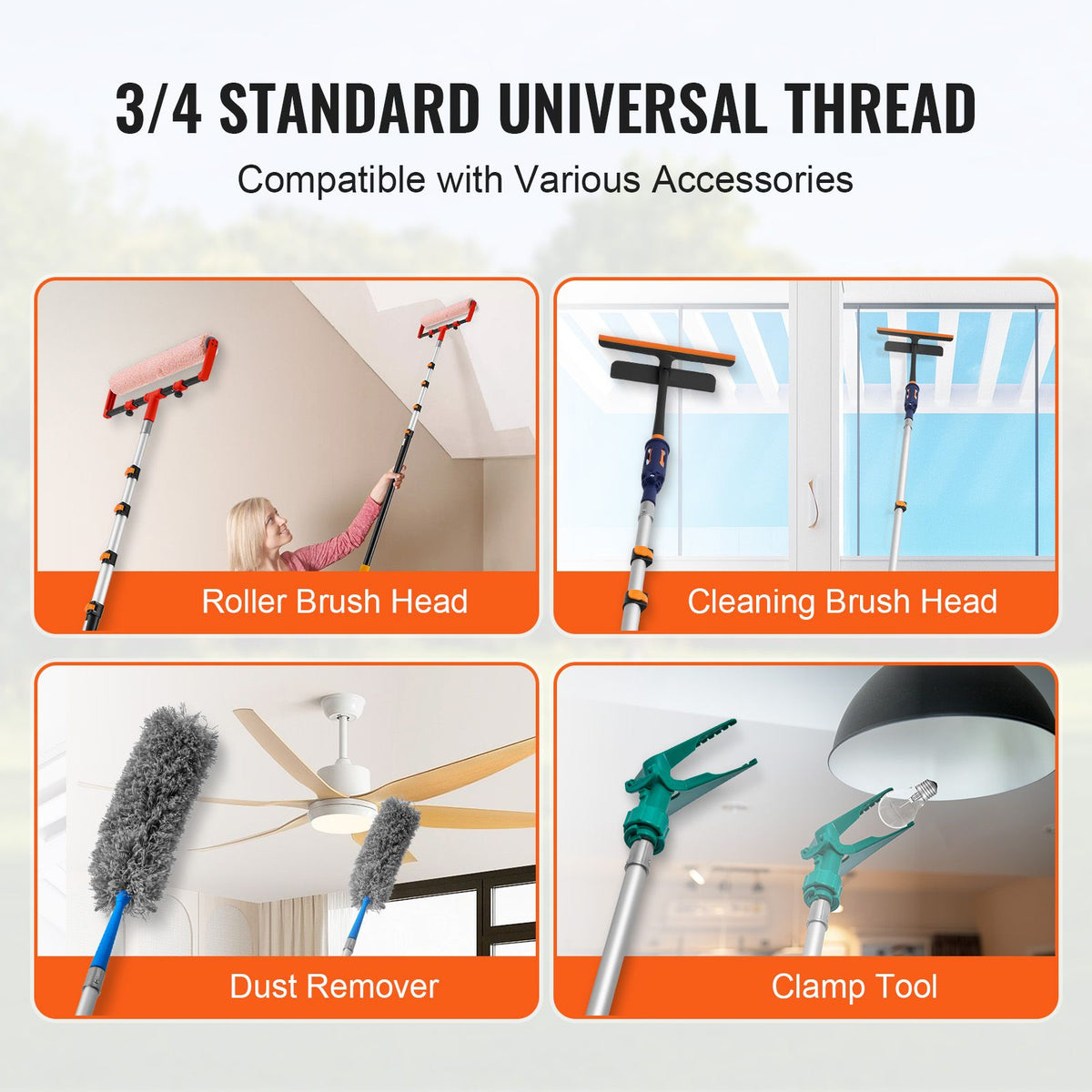 VEVOR 6-24 ft Telescoping Extension Pole, Aluminum