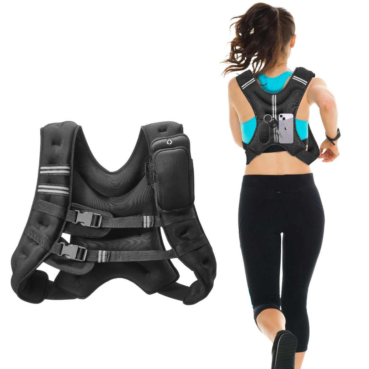 VEVOR 20 lb Weighted Vest with Reflective Stripe