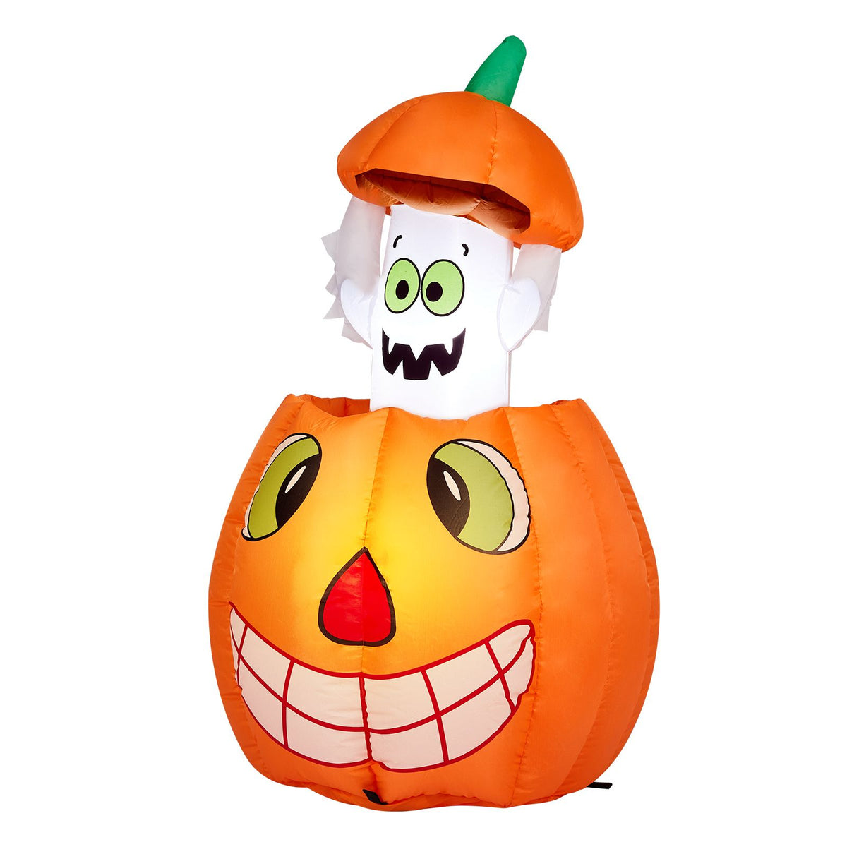 2.8 FT Halloween Inflatables Animated Pumpkin Ghost, Outdoor Decorations Blow Up Yard Decor with Built-in LEDs for Indoor Party Garden Lawn Decor - product view 3