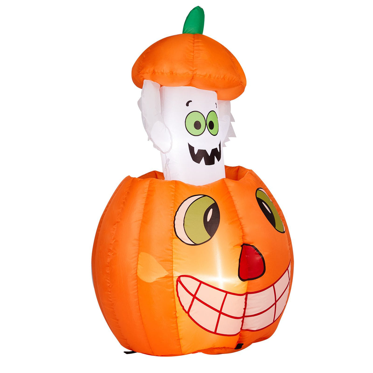 2.8 FT Halloween Inflatables Animated Pumpkin Ghost, Outdoor Decorations Blow Up Yard Decor with Built-in LEDs for Indoor Party Garden Lawn Decor - product view 2