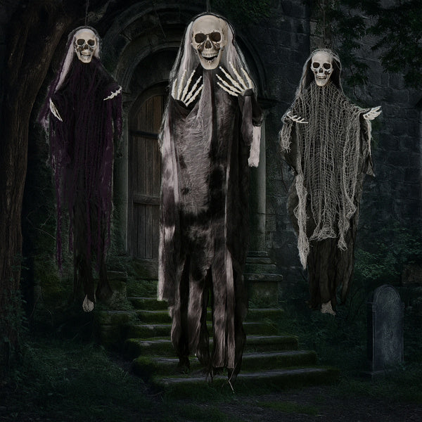 3 Pack Hanging Halloween Skeleton Ghosts Decorations, Grim Reapers for Best Halloween Outdoor Decorations - product view 7