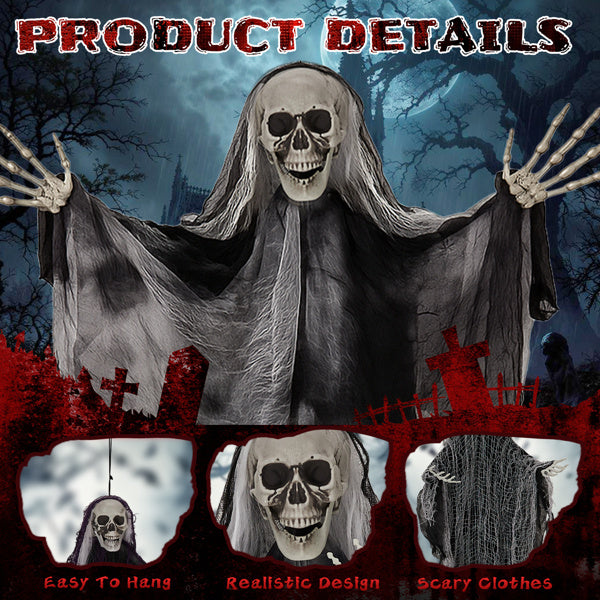 3 Pack Hanging Halloween Skeleton Ghosts Decorations, Grim Reapers for Best Halloween Outdoor Decorations - product view 4