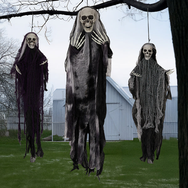 3 Pack Hanging Halloween Skeleton Ghosts Decorations, Grim Reapers for Best Halloween Outdoor Decorations - product view 9
